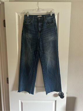 Oliver Logan Dark Wash Women's wide-Leg Jeans crop - Blue